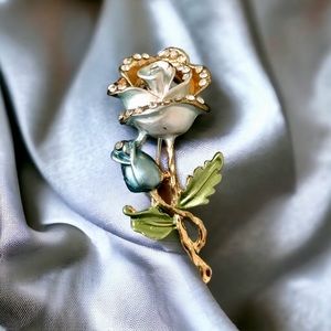 Flower Rhinestone Pin Flower Brooch Flower Pin